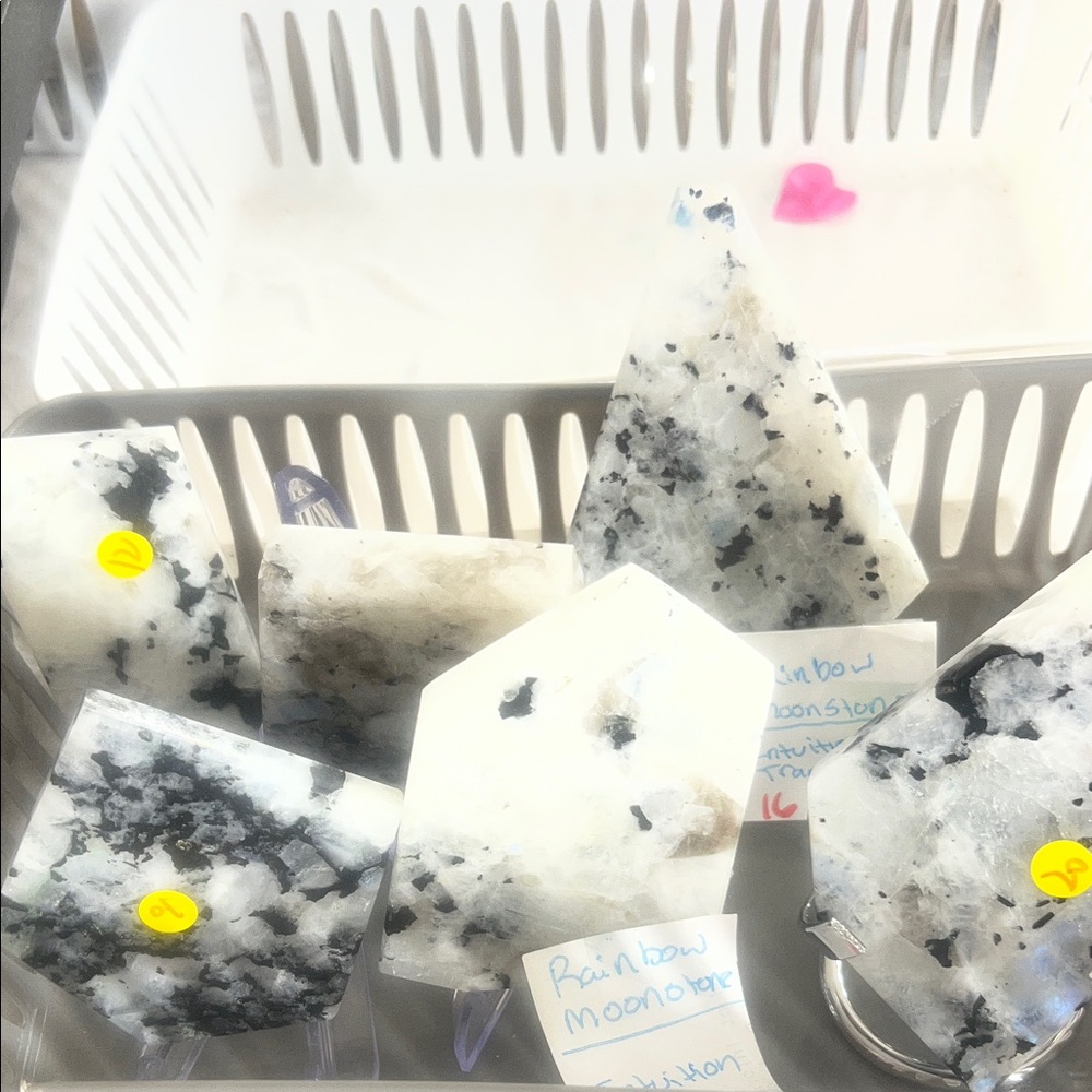 Rainbow Moonstone Bath Set of 6 with stands on hold for miss @paytonlyk1